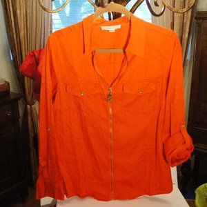 Michael Kors Long Sleeve Zip up Shirt